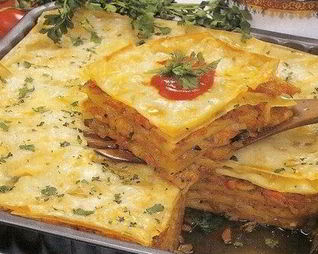 Лазанья с мясным фаршем и капустой