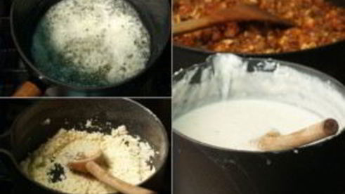 лазанья с овощами и фаршем