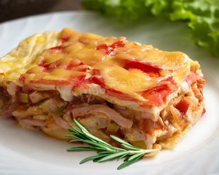 Лазанья с ветчиной