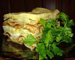 Моя лазанья с овощами, грибами и мясом