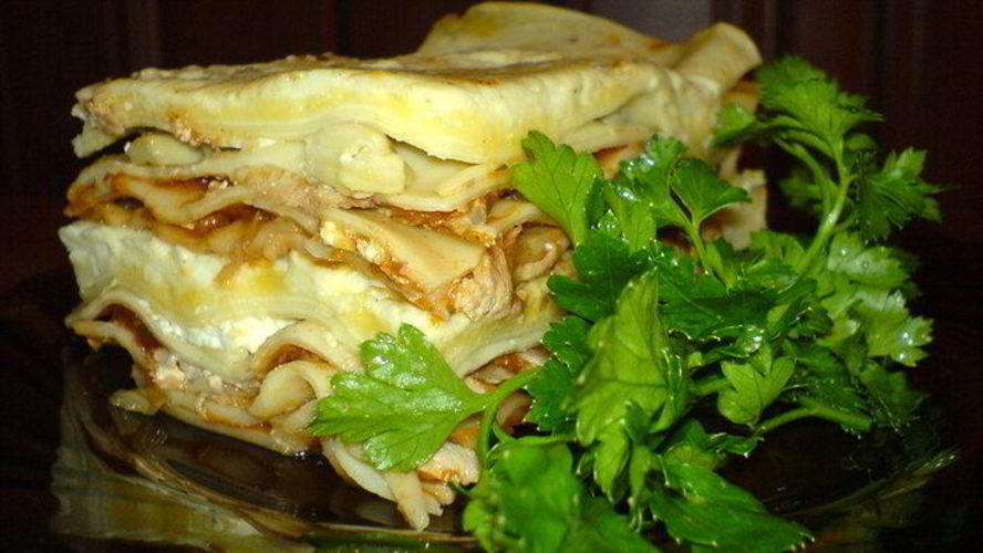 Рецепт моей лазанья с овощами, грибами и мясом