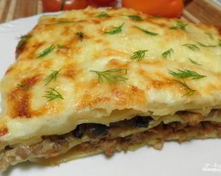 Простая лазанья с фаршем