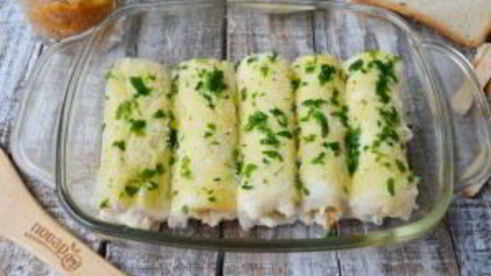 рулет лазанья в чесночном хлебе