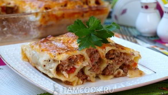 Рецепт Каннелоней под соусом бешамель
