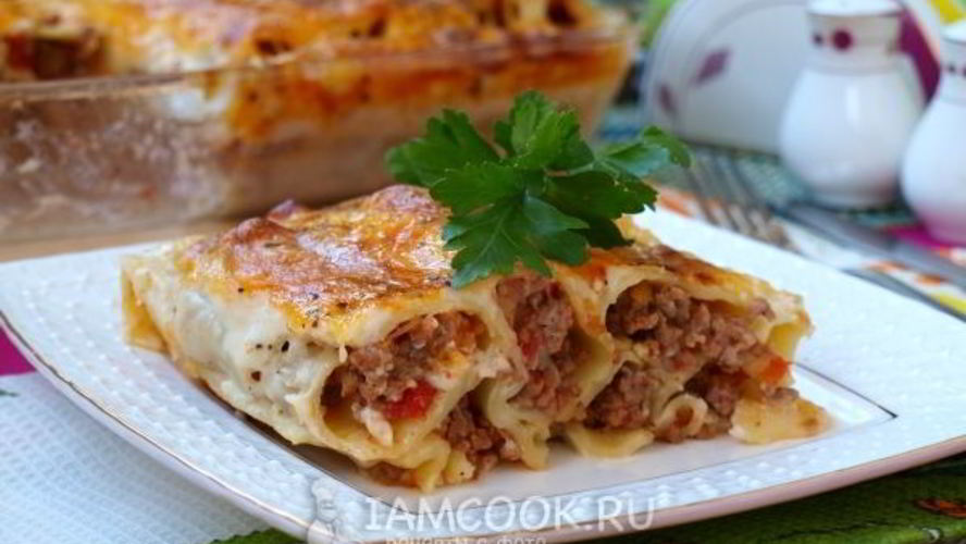 Рецепт каннелоней под соусом бешамель