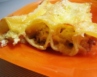 Каннелони с котлетным фаршем