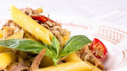 макароны с домашней тушенкой