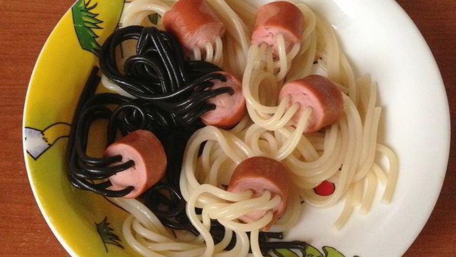 Рецепт макарон с сосисками осьминожки