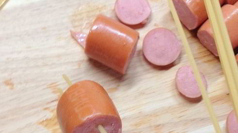 макароны с сосисками осьминожки