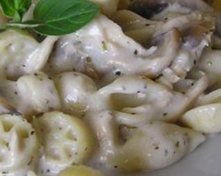 Макароны с соусом из кабачков и шампиньонов