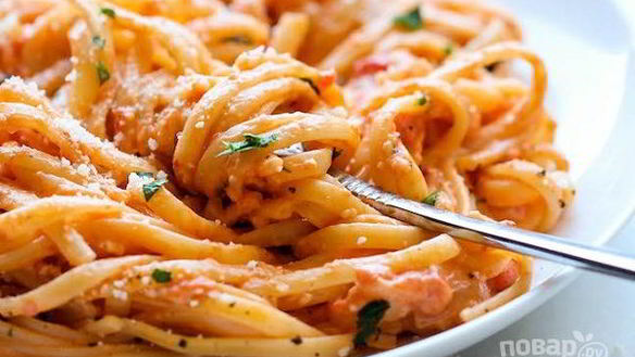 Рецепт Пасты Альфредо с запеченным перцем