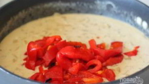 паста альфредо с запеченным перцем