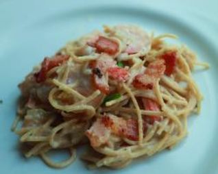 Паста с креветками в сливочном соусе