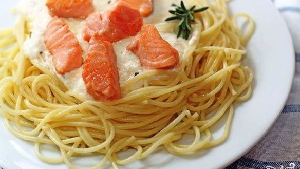 Рецепт Пасты с лососем и сыром