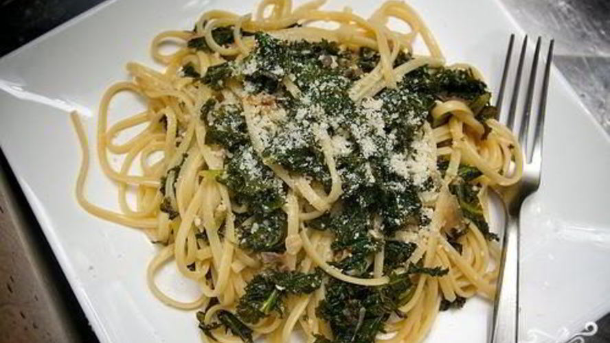 Рецепт пасты с тушеной капустой кале