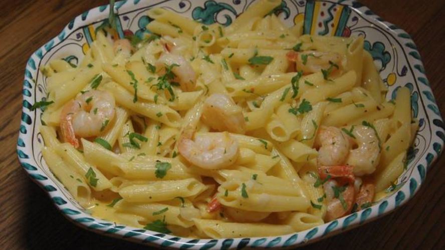 Рецепт пасты с тыквой и креветками