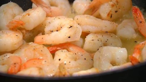 паста с тыквой и креветками