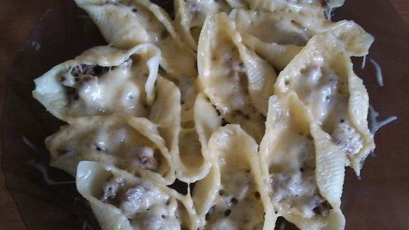 Рецепт Ракушек, фаршированных мясом