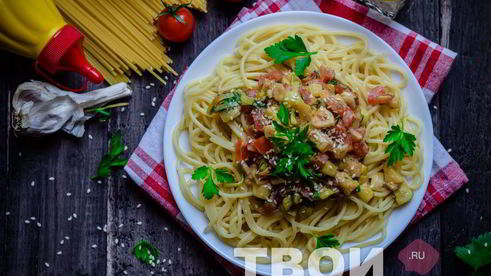 спагетти с кабачками