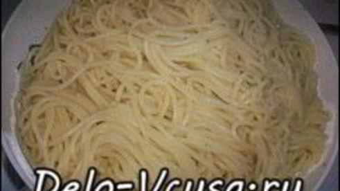 спагетти с креветками и цукини