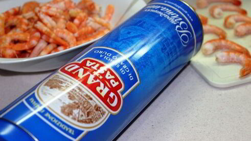 спагетти с креветками в чесночно-сливочном соусе