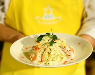 Спагетти с креветками в сливочном соусе в мультиварке