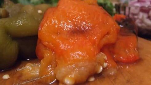 спагетти с курицей и запеченными перцами