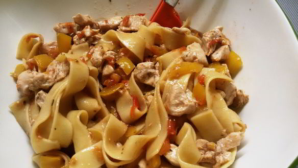 Рецепт Спагетти с телятиной и овощами