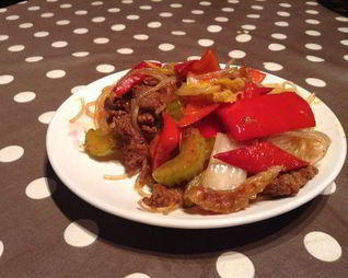 Жареная лаша по-китайски с мясом