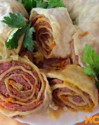 Ханум с капустой и фаршем