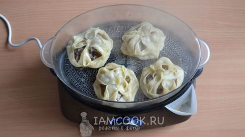 манты в пароварке
