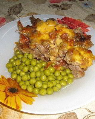 Мясо по-французски в микроволновке