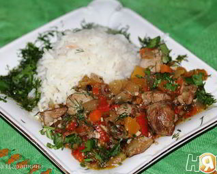 Индейка тушеная с овощами Осенний вальс