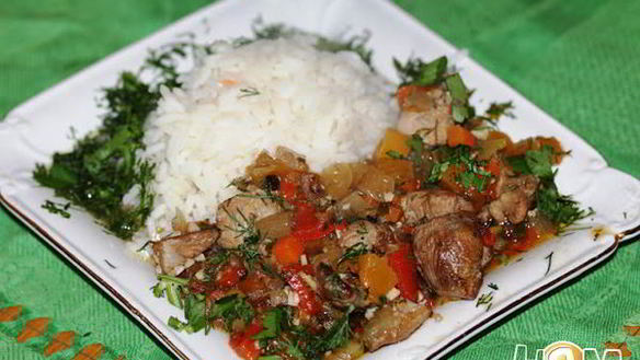 Рецепт Индейки тушеной с овощами Осенний вальс