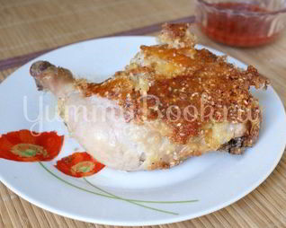 Куриные окорочка в сырно-кунжутной панировке