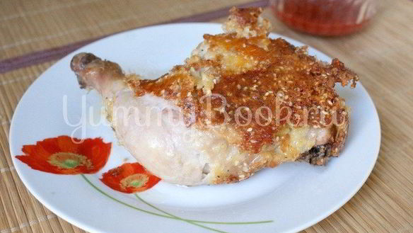 Рецепт Куриных окорочка в сырно-кунжутной панировке