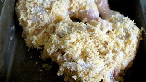 куриные окорочка в сырно-кунжутной панировке