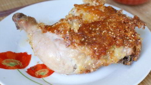 куриные окорочка в сырно-кунжутной панировке