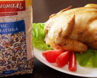 Курица, фаршированная рисом и шампиньонами