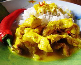 Курица карри с рисом