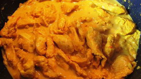 курица карри с рисом