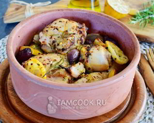 Курица с лимоном и розмарином по-гречески
