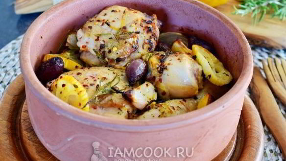 Рецепт Курицы с лимоном и розмарином по-гречески