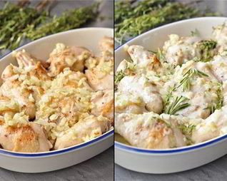 Курица в сливочном соусе с тимьяном и чесноком