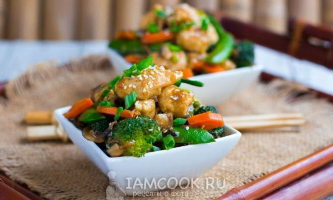 Му Гу Гай Пан — курица с грибами по-китайски