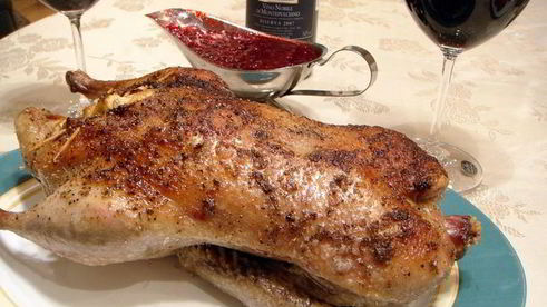 праздничная утка с яблоками