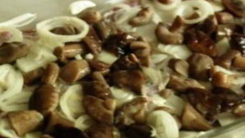 свинина с грибами под сыром