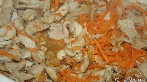 свинина с овощами в сметанном соусе