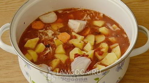 тушеное мясо с овощами