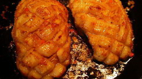 утиная грудка в малиновом маринаде